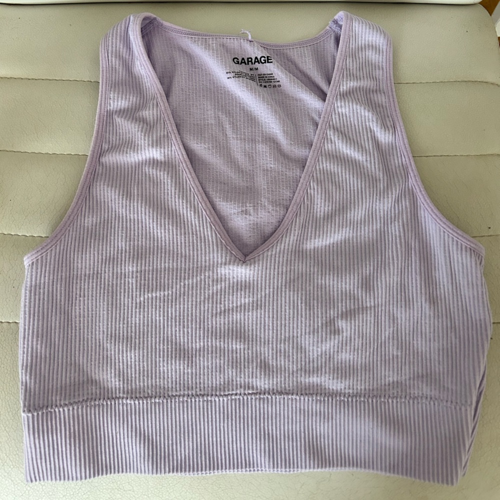 Garage Light Purple Ribbed Tank Top